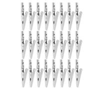 OSALADI 24 Pinzas de Cocodrilo Buena Conductividad Eléctrica de Acero Inoxidable de 51mm Color Plata para Uso Doméstico y Automotriz