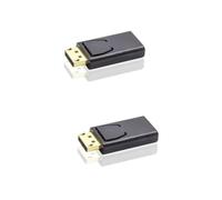 OSALADI 2piezas Adaptador Displayport Conector Hembra Soporte Transmisión De Señal Estable y Conexión Compatible HDTV y Pc Color Negro