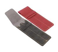 OSALADI 2piezas Estuche para Bolígrafo De Cuero PU para Dos Plumas Funda Protectora para Estilográfica y Bolígrafo Pack De Negro y Burdeos Elegante y Resistente para Uso Diario