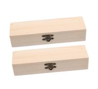 OSALADI 2piezas Estuches para Lápices de Madera Cajas de Papelería Rígidas para Arte DIY Adecuado para Útiles Escolares de Oficina Fácil de Limpiar Fomenta la Creatividad