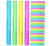 OSALADI 32piezas Reglas De Colores De Reglas De Plástico Métricas para Estudiantes Útiles Escolares para Medición y Dibujo Clase