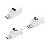 OSALADI 3piezas Hub USB Mini Portátil De Puertos Adaptador USB Splitter -and-Play para Pc Compatible u Disks y Ratones Diseño Ultra Delgado Color Blanco