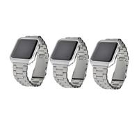 OSALADI 3piezas Inoxidable Para Reloj Inteligente Pulsera Metal Compatible Diseño Elegante y Reemplazo De De Reloj Color Plata