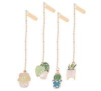 OSALADI 4 piezas Marcapáginas para Lectores de Diseño Natural con Plantas Miniatura para Estudiantes y Profesores Accesorios de Lectura Decorativos