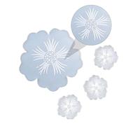 OSALADI 4 Piezas Moldes de Silicona Forma de Flor para Decoración de Tazas y Posavasos para Manualidades Diy y Creaciones Únicas