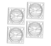 OSALADI 4 Piezas Plantilla Geométrica Multifuncional de de Dibujo Rotativas para Medición de Geometría de Dibujo para Estudiantes y Profesionales