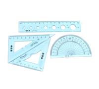 OSALADI 4 Piezas Reglas Escolares Flexibles y Transparentes de Set de Geométricas para Estudiantes Material Duradero y Seguro para Dibujo y Matemáticas Colegio