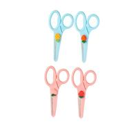 OSALADI 4 Piezas Tijeras de Seguridad Portátiles con Punta Redonda para Manualidades Diy Escolares Tijeras para Cortar Papel de Arte Casa Colores Surtidos Fresa Melocotón Piña Zanahoria