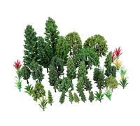 OSALADI 40 Piezas Miniature Model Trees Realistic Plastic Mini Trees For DIY Train Scenery Micro Landscape Architecture Craft Projects Small Space Saving Design