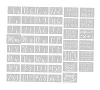 OSALADI 45 Piezas Plantillas de Pintura de Alfabeto de Stencils de Plástico Reutilizables para Diy Plantillas de Dibujo Creativo para Manualidades y Decoración