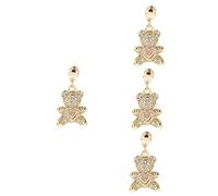OSALADI 4piezas Colgante Decorativo De Aleación Para Pulsera De Reloj De Silicona Charm Adorable Diseño De Osito Brillante Accesorio Para Personalizar Tu Reloj