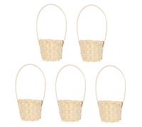 OSALADI 5 piezas Cestas de Bambú Tejidas Mano Cesta Práctica para Flores Almacenamiento Natural para Frutas Decoración para Bodas y Picnic Resistente y Elegante