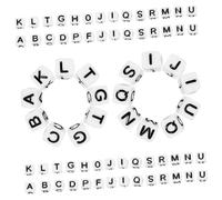 OSALADI 500 Piezas Cuentas Acrílicas con Letras Cuentas para Pulseras Diy Letras Negras y Blancas Abalorios para Hacer Joyas y Manualidades