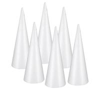 OSALADI 6 Conos de Espuma de Poliestireno Blanco para Manualidades Formas de Árbol de Navidad de 30 CM Base de 113 CM Ideales para Decoración Navideña Bodas y Fiestas
