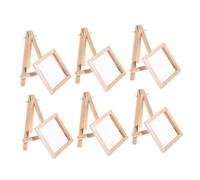 OSALADI 6 Juegos Mini Caballetes de Madera con Blanco para Artística Diy Multiusos para Óleo y Herramienta Segura para Adultos