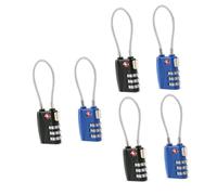 OSALADI 6 piezas Candado Tsa Aprobado para Equipaje Combinación de Dígitos Candados de Seguridad Zinc Duradero Colores Negro y Azul para Maletas y Mochilas