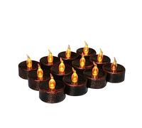 OSALADI 6 Piezas Luces de té decoración LED velas negras de halloween lámpara de vela lámpara de fiesta de halloween luz electronica LED brillante Decorar Paquete luz de las velas