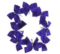 OSALADI 60 Unidades Adornos de Lazo Navideños Azules para Decoración de Árbol de Navidad, Colgante de Tejido No Desvanecible para Decorar Tu Hogar en Navidad