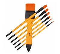 OSALADI 7 Piezas Pinceles Planos para Acrílica y Óleo Cerdas de Nylon Kit Versátil para Técnicas Artísticas y Detalles para Dibujo y Profesional