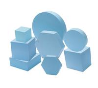OSALADI 8 Piezas de de Espuma Geométricos Azules para Accesorios de Fotografía, Props para Sesiones de Fotos de Joyería y Cosméticos, Fondo Ligero y Multifuncional Estilo Aleatorio