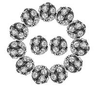 OSALADI 90 Piezas Cuentas de collar de brazalete espaciadores redondo grande facetado perder cristales pequeña cuenta artesanal espaciadora suelta cuentas espaciadoras sueltas cobre Negro