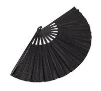 OSALADI Abanico Plegable Negro para Baile Línea Grande y Ligero Brillo para Festivales Fiestas y Danza Tradicional China Accesorio Portátil para Celebraciones y Actuaciones