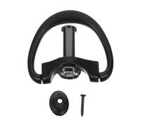 OSALADI Aldaba de Puerta Antigua con Anillo y Mirilla Ojo de Gato, Llamador Redondo de Metal en Acabado Negro Mate, Tirador Decorativo para Puerta de Entrada Exterior, Instalación