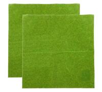 OSALADI Almohadilla de Césped Artificial Verde de Plástico 2 Piezas para Maquetas Arquitectónicas y Diseño de Paradas de Tren Apariencia Realista y Resistente