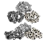 OSALADI Anillos Cabello Estampado de Vaca, Leopardo y Cebra, 6 Piezas, Accesorios Elásticos para Mujer y Niña, Lazos Decorativos para Peinados Diarios, Fiestas y Deportes
