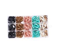 OSALADI Anillos de Acrílicos Bicolor para Diy Accesorios de Joyería con Hebillas de Colores Kit para Crear Pulseras Collares y Reparaciones Manuales