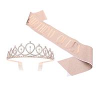 OSALADI Banda de Cumpleaños para Mujer Elegante y Decorativa Adorno de Aleación y Tela Elástica para Fiesta de Cumpleaños y Celebración Especial