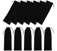 OSALADI Bolsa de Almacenamiento para Cubiertos y Pajitas Cordón, Set de 12 Bolsas de Terciopelo, Práctico para Uso en Exteriores y Eventos al Aire Libre