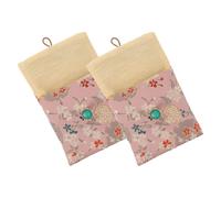OSALADI Bolsas Antideslustre para Joyas 2 Piezas, Pequeña Bolsa de Joyería Bordada de Tela con Solapa, Bolso Brocado Rosa para Pulseras y Collares, Organizador Portátil para Viajes y Uso