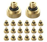 OSALADI Boquillas de Pulverización de Latón 03 CM para Nebulización y Atomización a Baja Presión 20 Unidades Junta Tórica Aptas para Humidificación Exterior Jardinería E Invernaderos