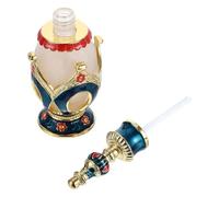 OSALADI Botella de Perfume Decorativa de Cristal Azul de 25ml Estilo Árabe, Rellenable y Elegante para Bodas y Decoración del Hogar