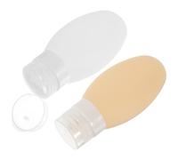 OSALADI Botellas de Silicona Exprimibles 2 Piezas 100 Ml para Viaje, Dispensadores Reutilizables Anti-fugas Color Claro y Amarillo, Envases Portátiles para Loción, Champú y Gel de Baño