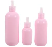 OSALADI Botellas Vacías para Cosméticos 3 Piezas, Set de Viaje Portátil de Plástico Rosa, Dispensador Exprimible Antidesbordamiento para Gel, Champú y Loción, Envases Reutilizables