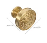 OSALADI Brass Lotus Drawer Handles Vintage Floral Cabinet Knobs Antique Brass Pulls For Kitchen Dresser Wardrobe Furniture