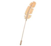 OSALADI Broche Retro Vintage en Forma de Hoja Dorada, Alfiler Largo para Chaquetas y Cárdigans, Diseño Minimalista Diamante de Imitación, Accesorio de Moda para Mujer y Hombre, Adecuado