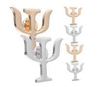 OSALADI Broches de Psicología de Aleación 6 Piezas (3 Oro 3 Plata) Símbolo Psi para Psicólogos y Médicos, Pins de Insignia Versátiles para Solapas, Mochilas y Ropa, Obsequio Adecuado