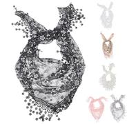 OSALADI Bufandas de Moda Triángulo 6 Piezas de Velos Mantilla de Encaje Floral en Poliéster Ligero, (, Nieve), Adecuado para Misa Católica y Uso Diario