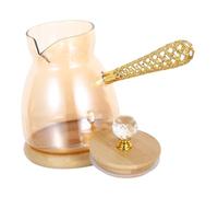OSALADI Cafetera Turca de Vidrio con Asa Lateral para Estufa Calentador Pequeño de Leche y Hervidor de Agua para Café Árabe y Diseño Elegante y Duradero