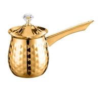 OSALADI Cafetera Turca Estilo Retro Vintage de Acero Inoxidable Dorado de 600ml para Preparar Café Tradicional y Uso Versátil en Estación de Café o Cocina
