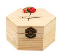 OSALADI Caja de de Flores de Jabón Artificial Coloridas Decoración de San Valentín 6 Caja Hexagonal de Madera para Cumpleaños y