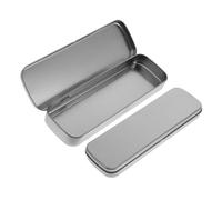 OSALADI Caja De Lápices De Metal Plateada Ventana Visual, Estuche Metálico Pequeño para Niños, 2 Piezas, Durable y Funcional para Escuela y Oficina