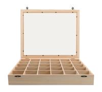 OSALADI Caja de Madera Clásica con 30 Compartimentos, Organizador de Almacenamiento Fuerte y Vitrina de Exhibición para Colección de Minerales para Piedras y Rocas