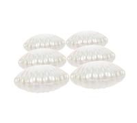 OSALADI Caja de Sirena Pequeña Color Perla, 6 Unidades de Caja de Presentación Forma de Concha Marina en Pp, para Recuerdos de Boda, Almacenamiento de Joyas y Dulces, Adecuado para