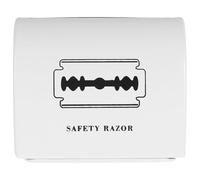 OSALADI Caja Metálica Blanca para Desechar Cuchillas de Afeitar Contenedor Portátil Hermético para Residuos Gran Capacidad para Baño y Peluquería