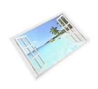 OSALADI Calcomanías de Pared 3D Ventana Falsa Papel Tapiz Extraíble Decoración para Dormitorio y Sala de Estar Adhesivo para Paredes y Ventanas Pegatinas Hogar PVC