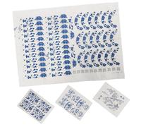 OSALADI Calcomanías Para Cerámica Esmalte Bajo Cubierta 4 Piezas Papel Transferencia Azul Blanco Tradicionales Decorativas Manualidades Arcilla Artística